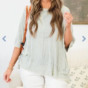 Light gray acid wash top
